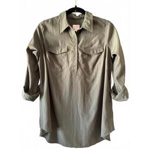 Isabel Maternity Olive Green Long Sleeve Shirt Medium